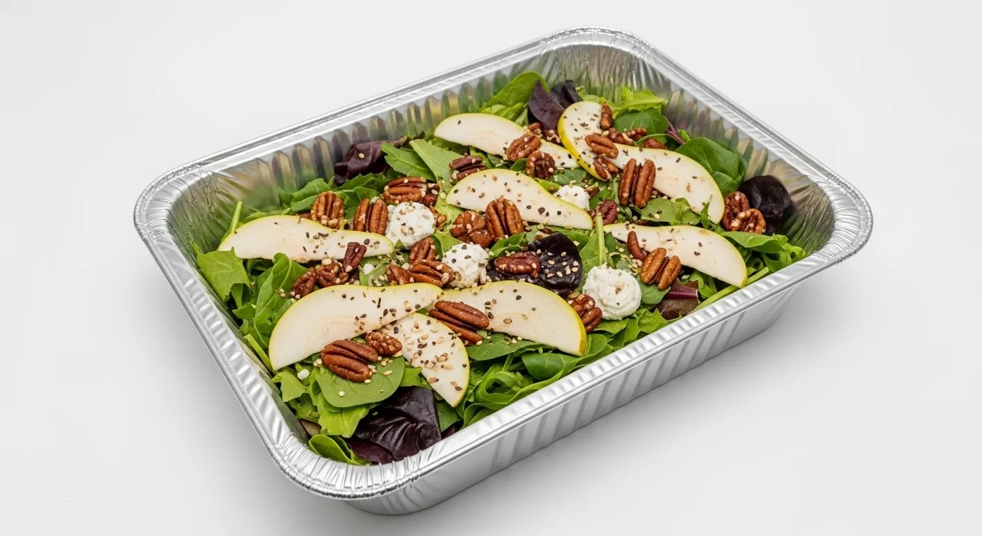 Mesclun Salad Baby Greens, Caramelized Grilled Pears, Goat Cheese, Pecans