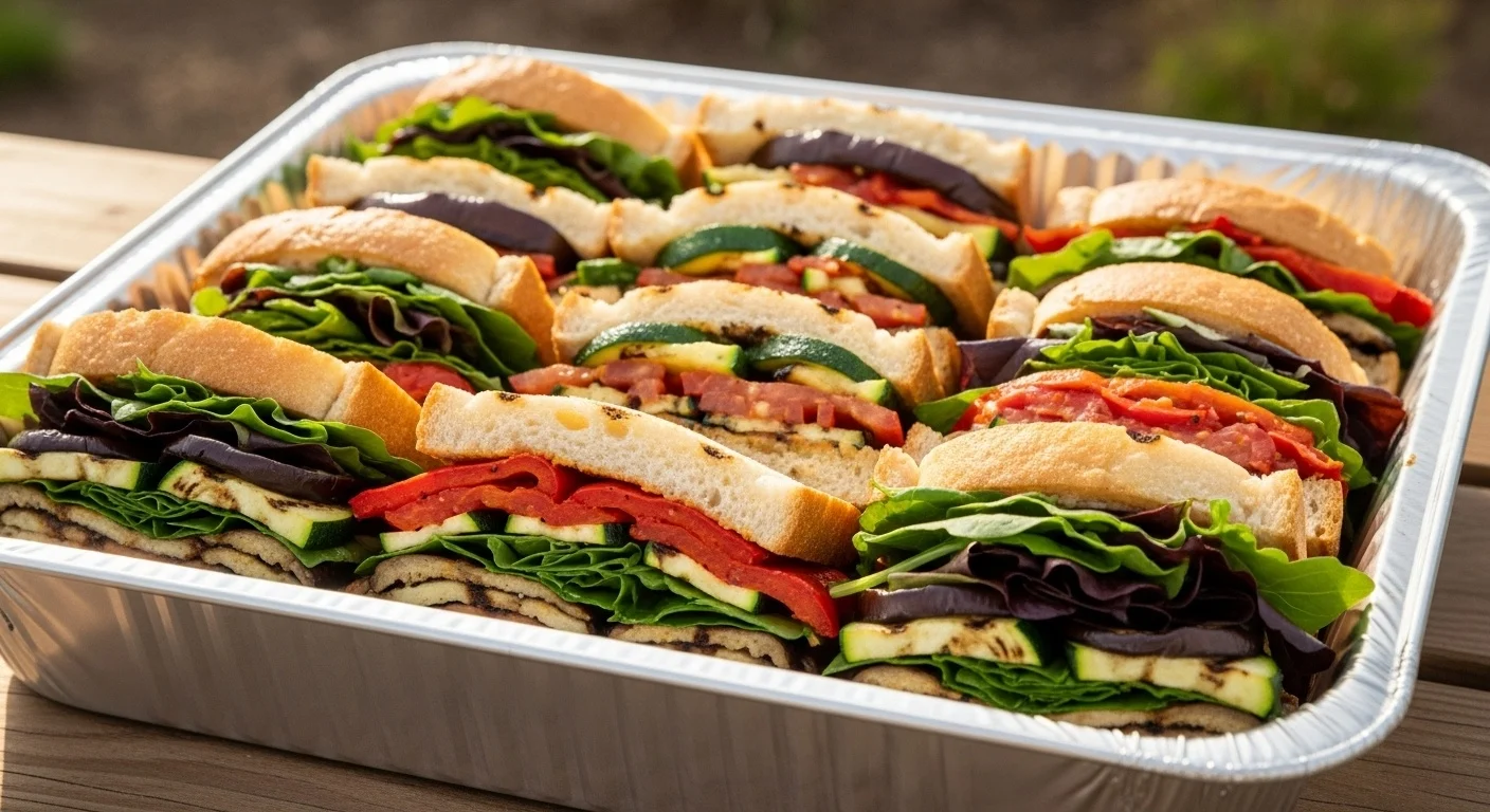 GLUTEN FREE W-7 Grilled Vegetables Eggplant, Zucchini, Roasted Tomatoes, Roasted Peppers, Organic Greens