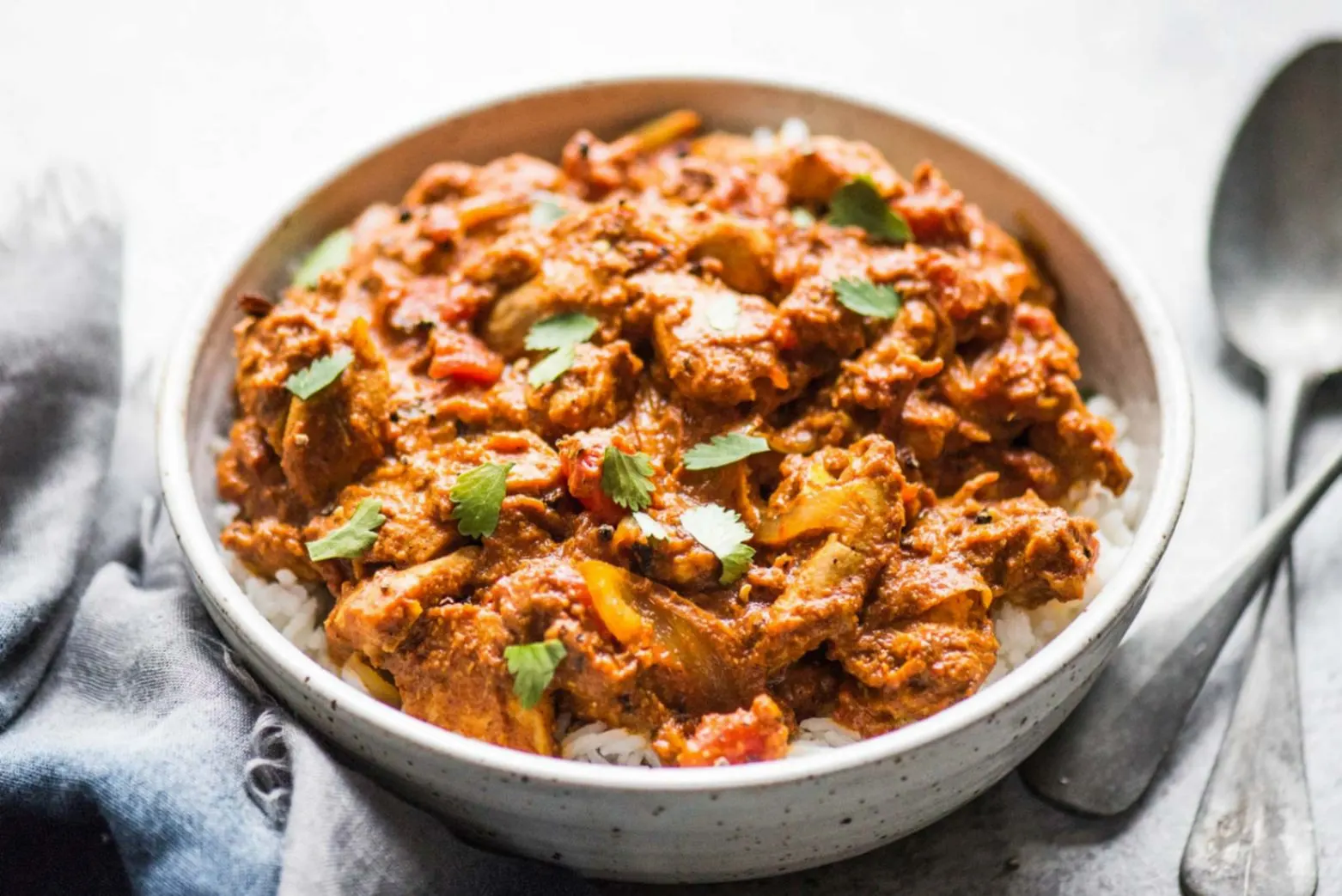 Chicken Tikka Masala with Green Salad and Cucumber Salad