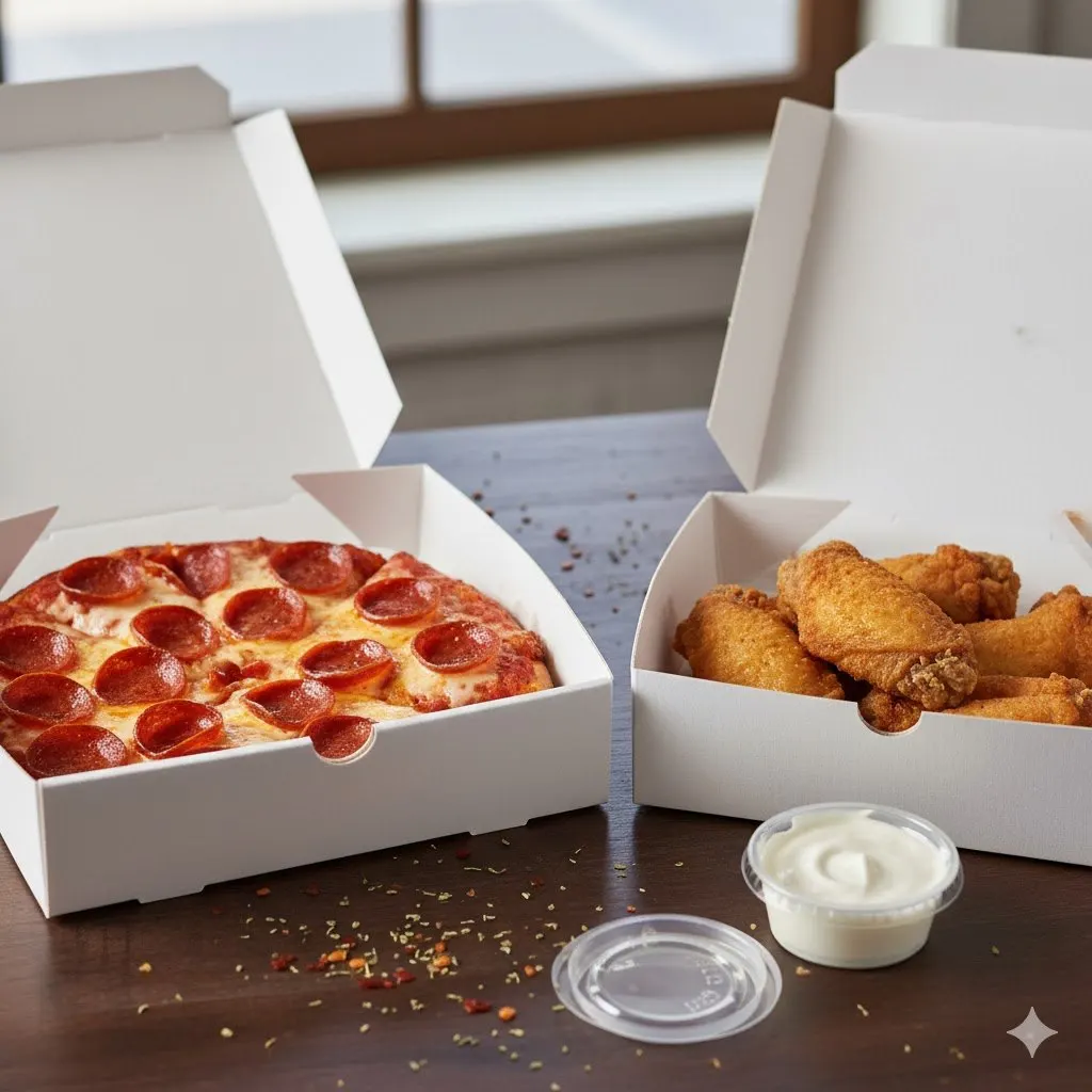 Personal Pepperoni Pizza and Boneless Plain Wings
