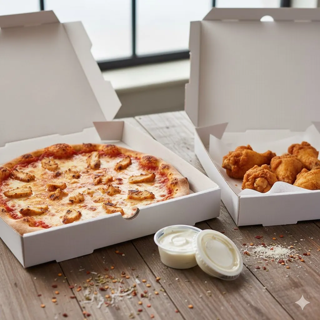Personal Chicken Pizza and Boneless Plain Wings