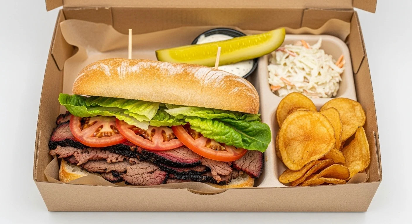Deluxe Vegan Smoked Brisket Sandwich