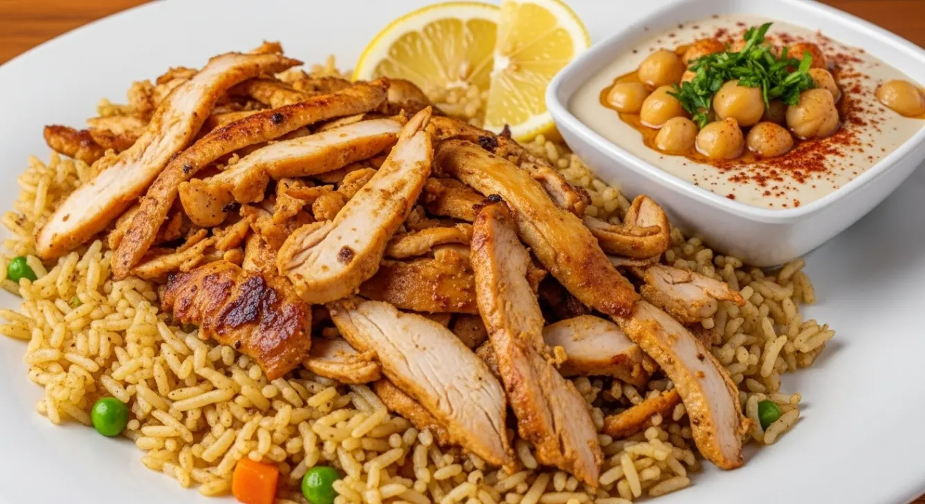 Chicken Shawarma with Arabic Rice and Msabaha