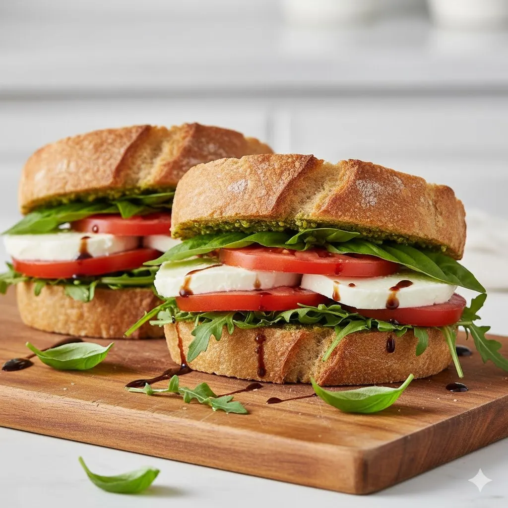 Individual Vegetarian Caprese Sandwich (No Mayo)