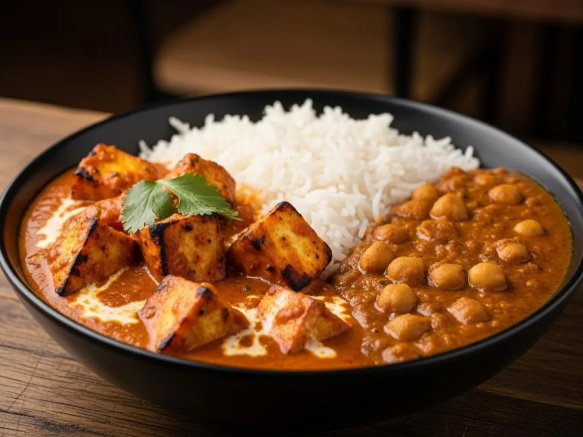 Paneer Tikka Masala, White Rice & Channa Masala [16oz]
