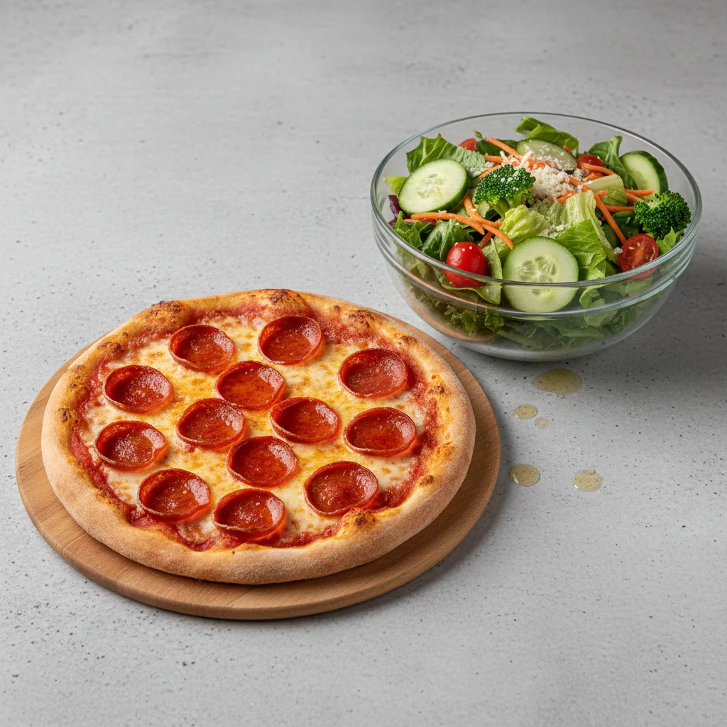 Small Pepperoni Pizza and House Salad Small Pepperoni Pizza and House Salad