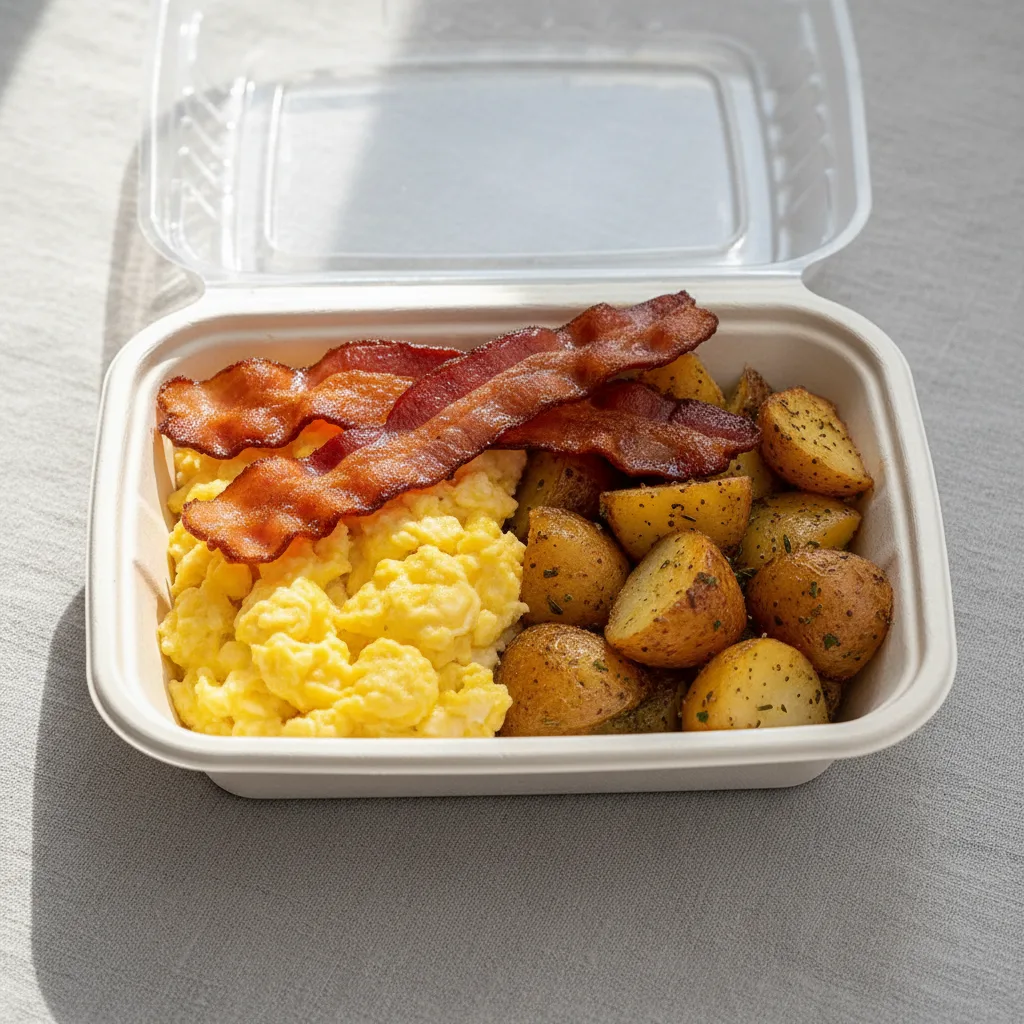 Hot Breakfast Box (Halal Certified Turkey Bacon)