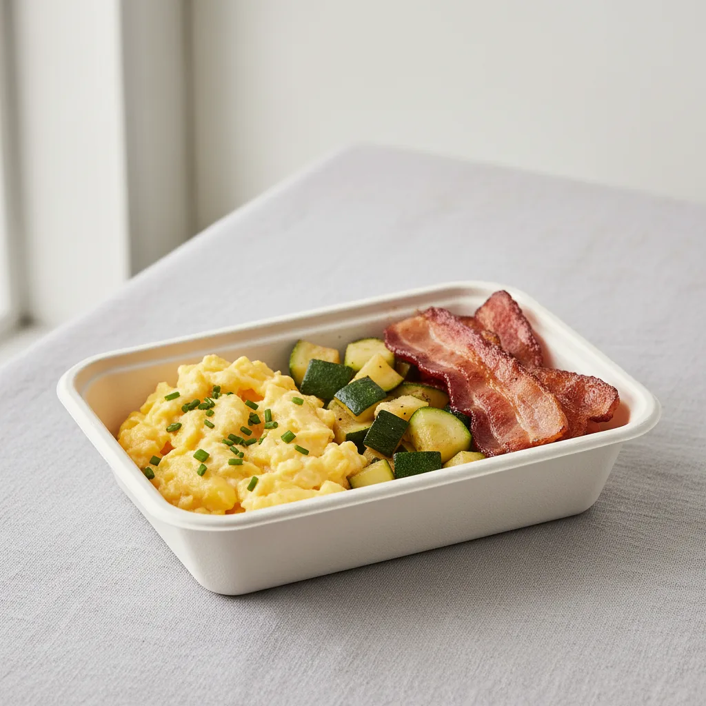 Light Carb Hot Breakfast Box (Halal Certified Turkey Bacon)