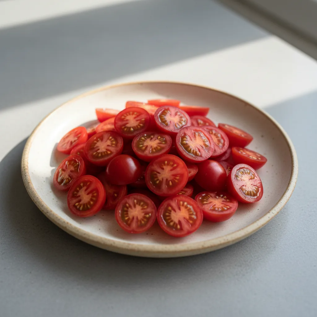 Sliced Grape Tomatoes Sliced Grape Tomatoes