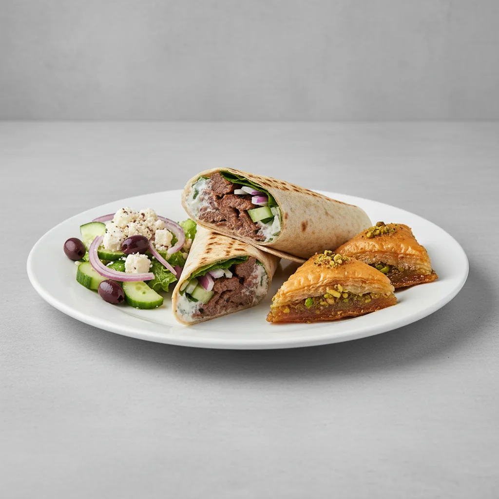 Beef & Lamb Shawarma Wrap (NO Tomatoes)