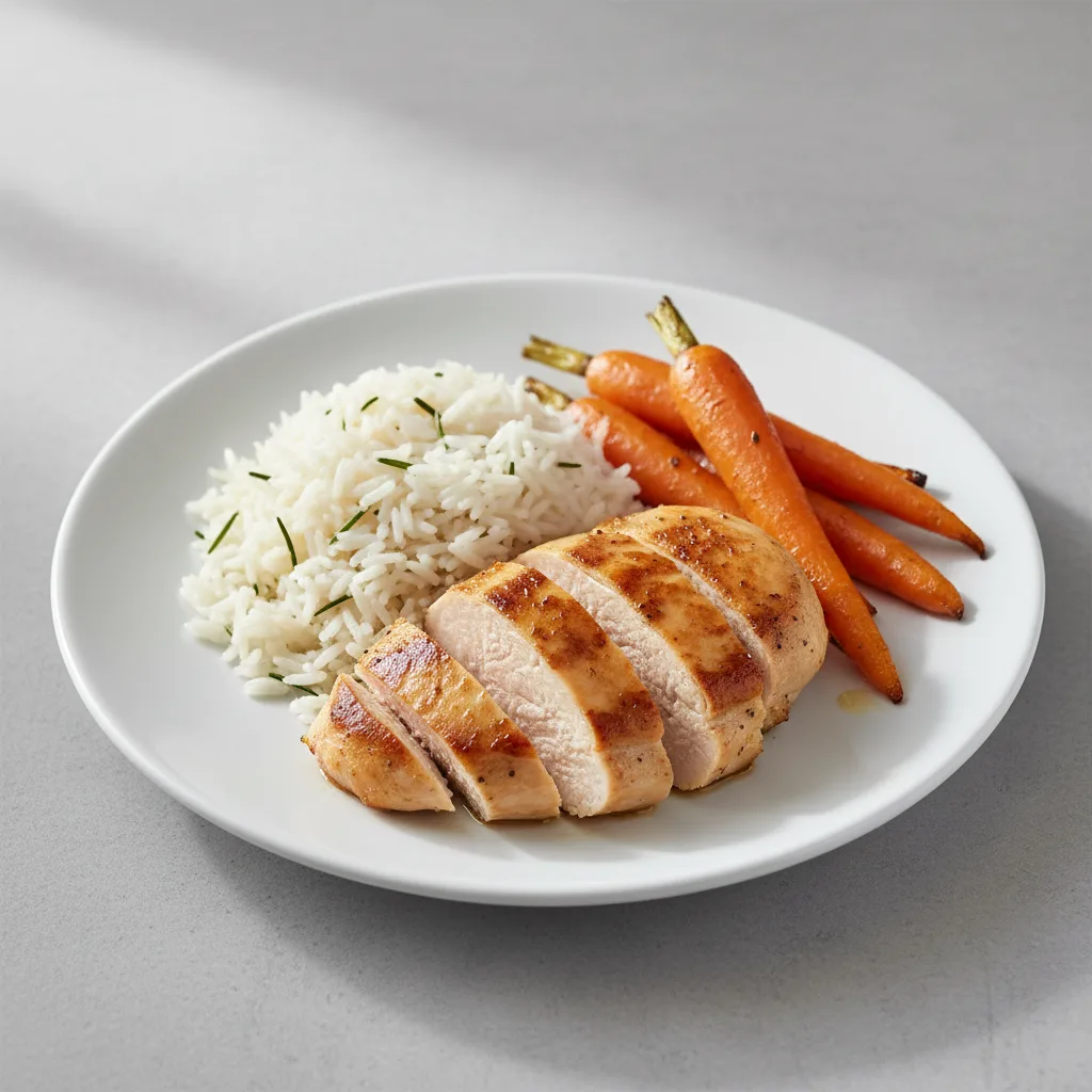 Provencal Style Chicken Served with Rosemary Jasmine Rice & Roasted Carrots Provencal Style Chicken Served with Rosemary Jasmine Rice & Roasted Carrots
