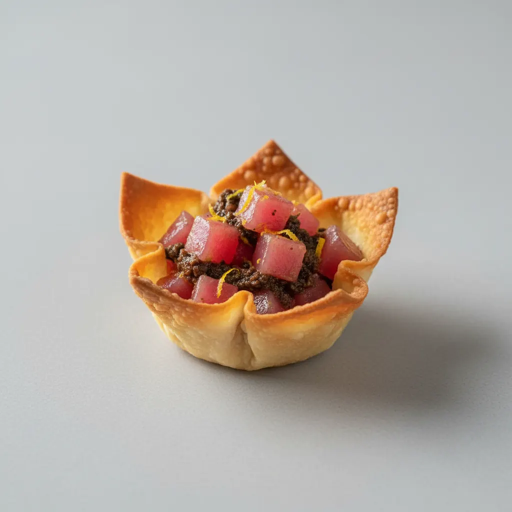 Tuna Crudo Wonton Cup Tuna Crudo Wonton Cup