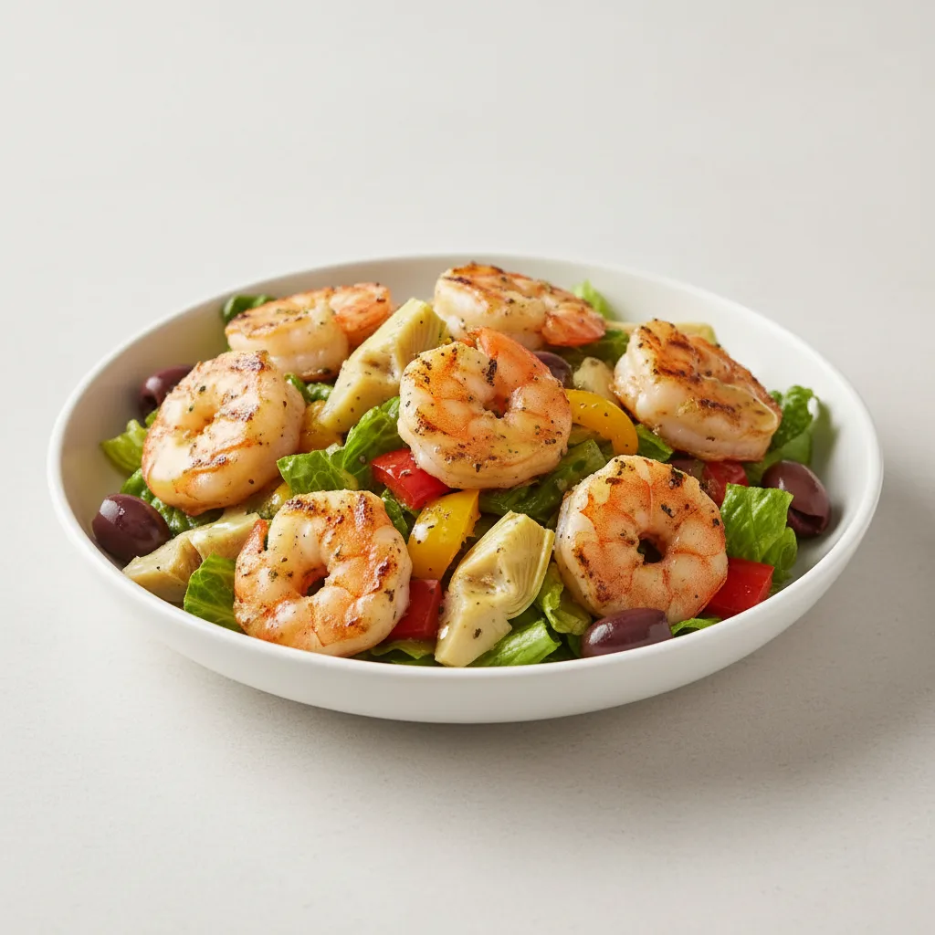[Special Diet] Dairy-Free Grilled Shrimp Greek Salad (no tabouli)