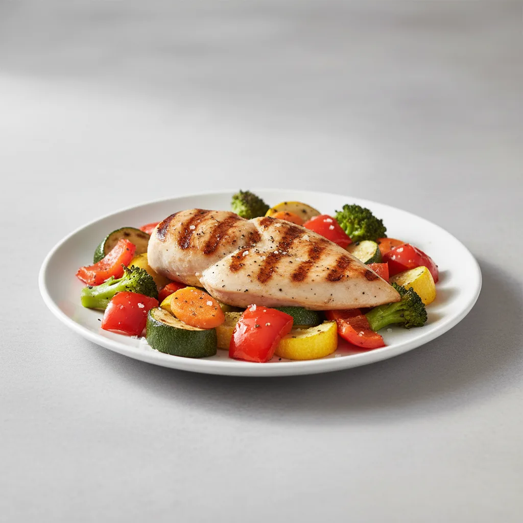 [Special Diet] Grilled Chicken with Roasted Vegetables (no oil)