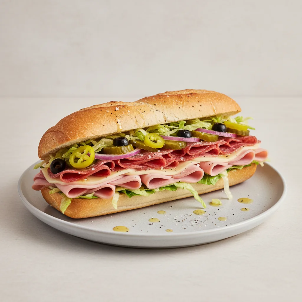 Regular Italian Sub on White Bread (No Tomatoes) Regular Italian Sub on White Bread (No Tomatoes)