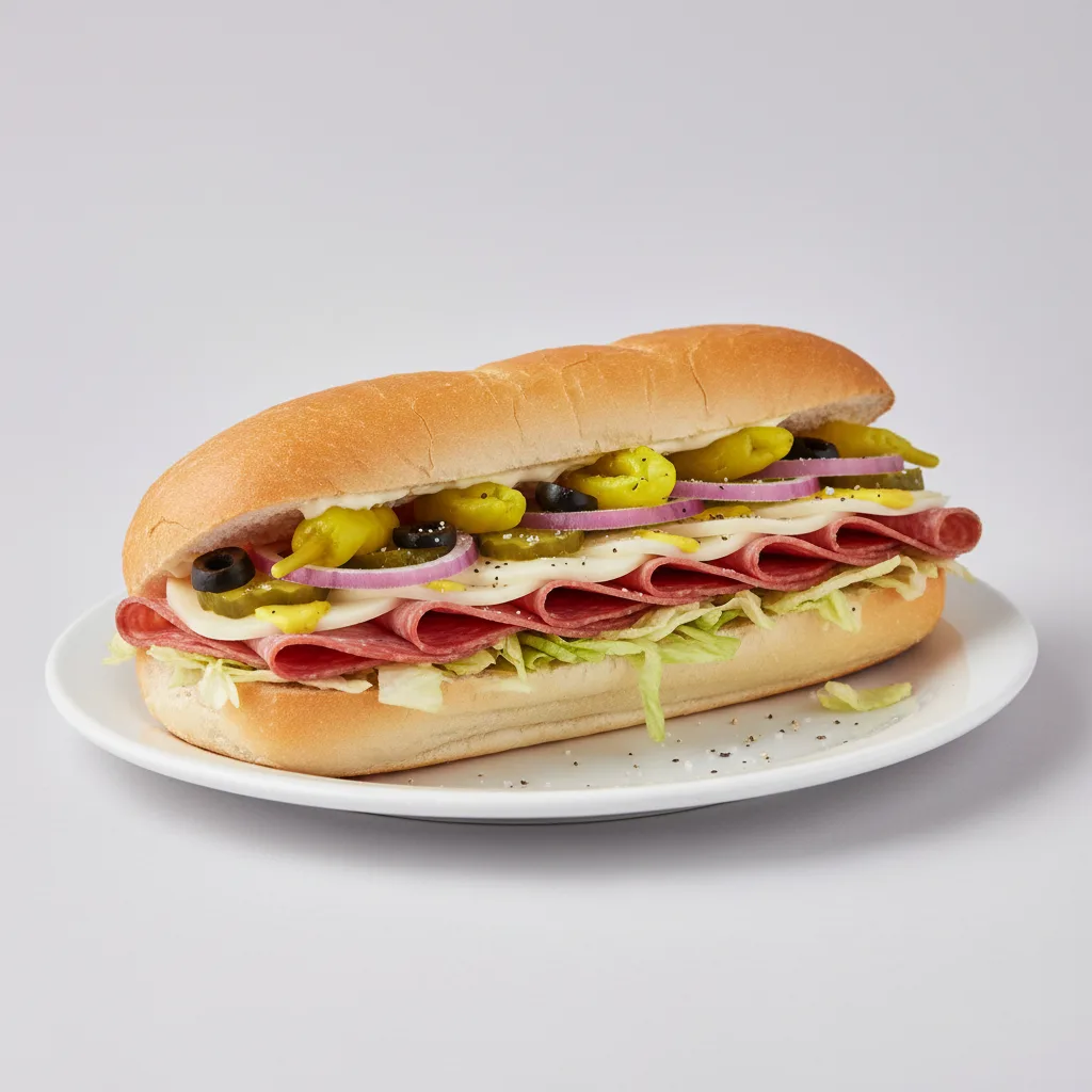 Regular Salami and Provolone Sub on White Bread (No Tomatoes) Regular Salami and Provolone Sub on White Bread (No Tomatoes)