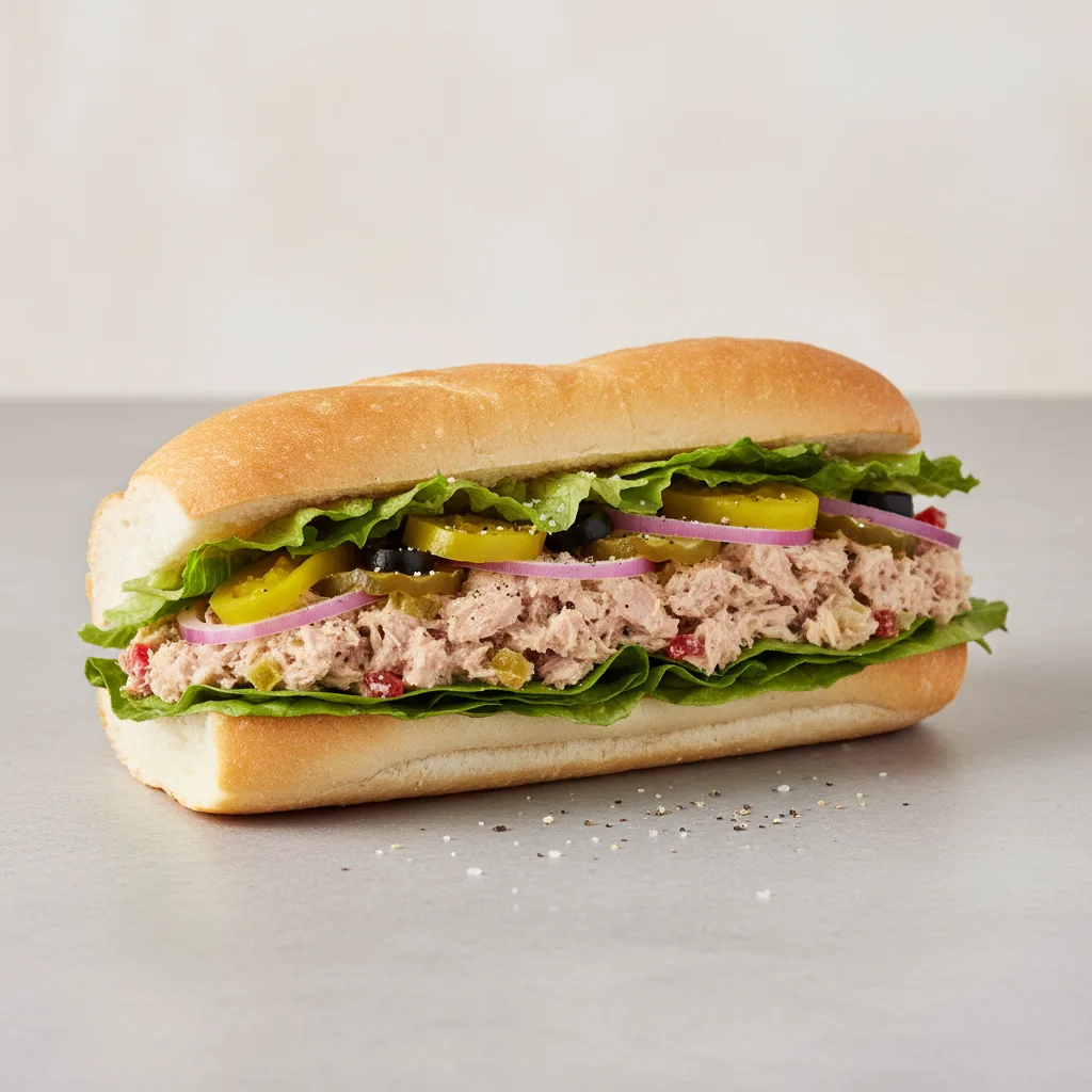 Regular Albacore Tuna Sub on White Bread (No Tomatoes) Regular Albacore Tuna Sub on White Bread (No Tomatoes)