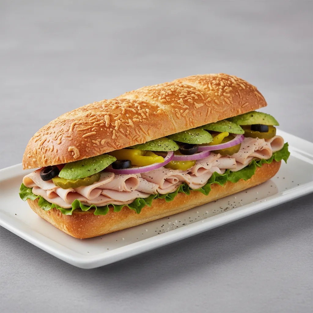 Regular Turkey and Avocado Sub on Parmesan Bread (No Tomatoes) Regular Turkey and Avocado Sub on Parmesan Bread (No Tomatoes)