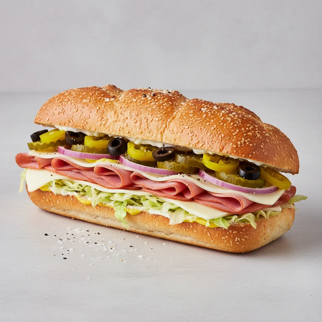 Regular Ham and Swiss Sub on Parmesan Bread (No Tomatoes) Regular Ham and Swiss Sub on Parmesan Bread (No Tomatoes)