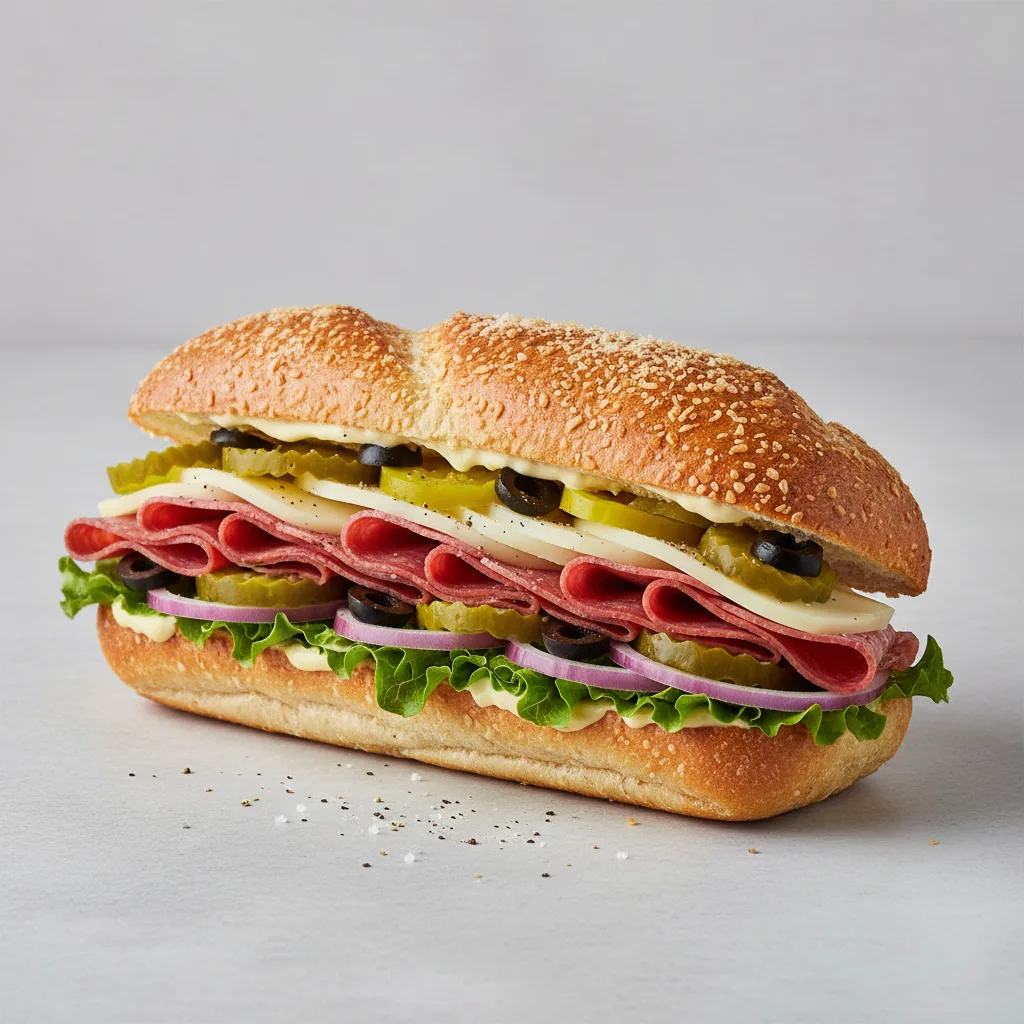 Regular Salami and Provolone Sub on Parmesan Bread (No Tomatoes) Regular Salami and Provolone Sub on Parmesan Bread (No Tomatoes)