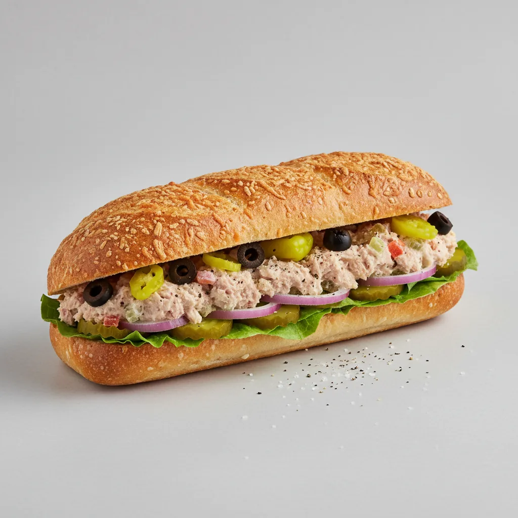 Regular Albacore Tuna Sub on Parmesan Bread (No Tomatoes) Regular Albacore Tuna Sub on Parmesan Bread (No Tomatoes)