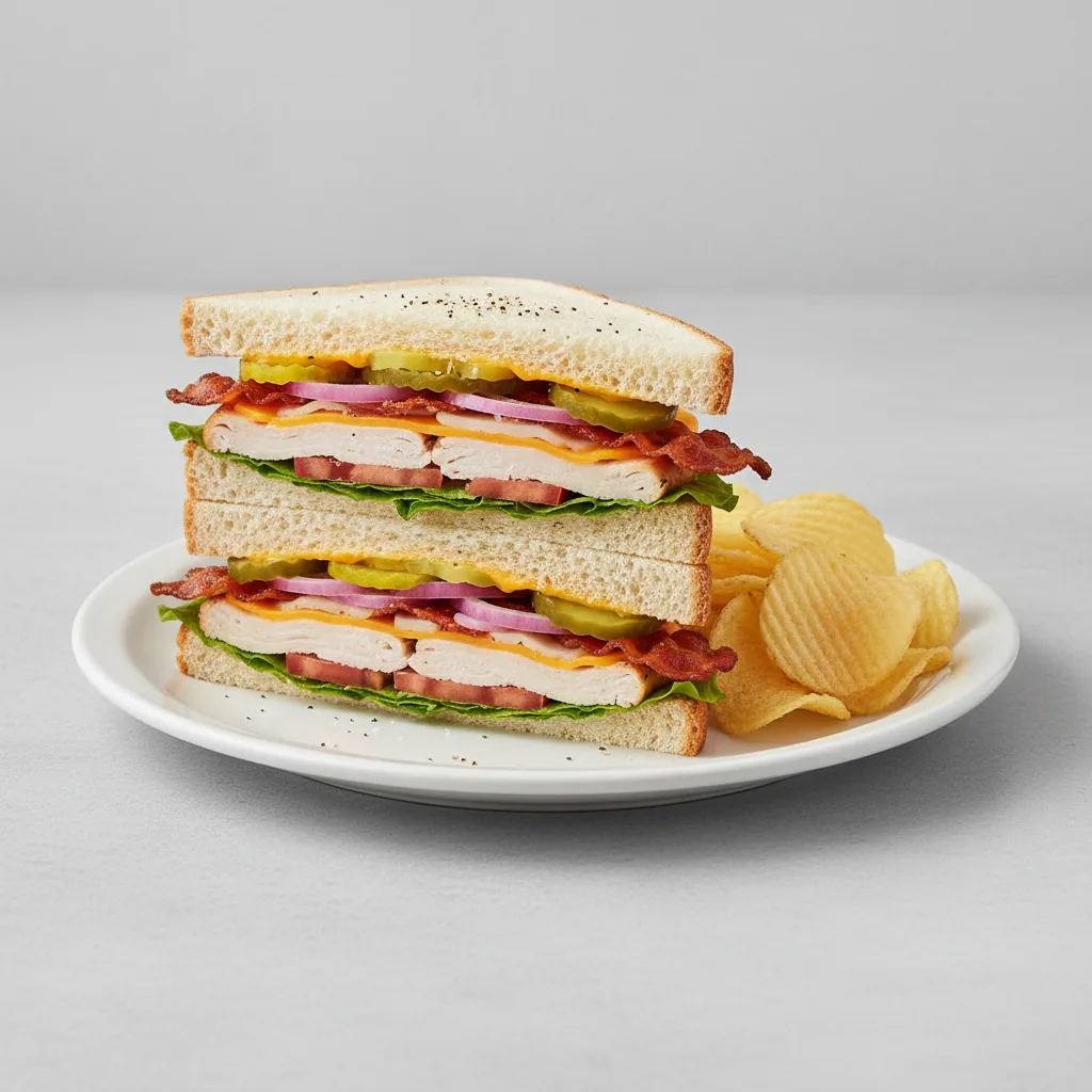 Clubhouse Melt on White Bread with Lay's Classic Potato Chips Clubhouse Melt on White Bread with Lay's Classic Potato Chips