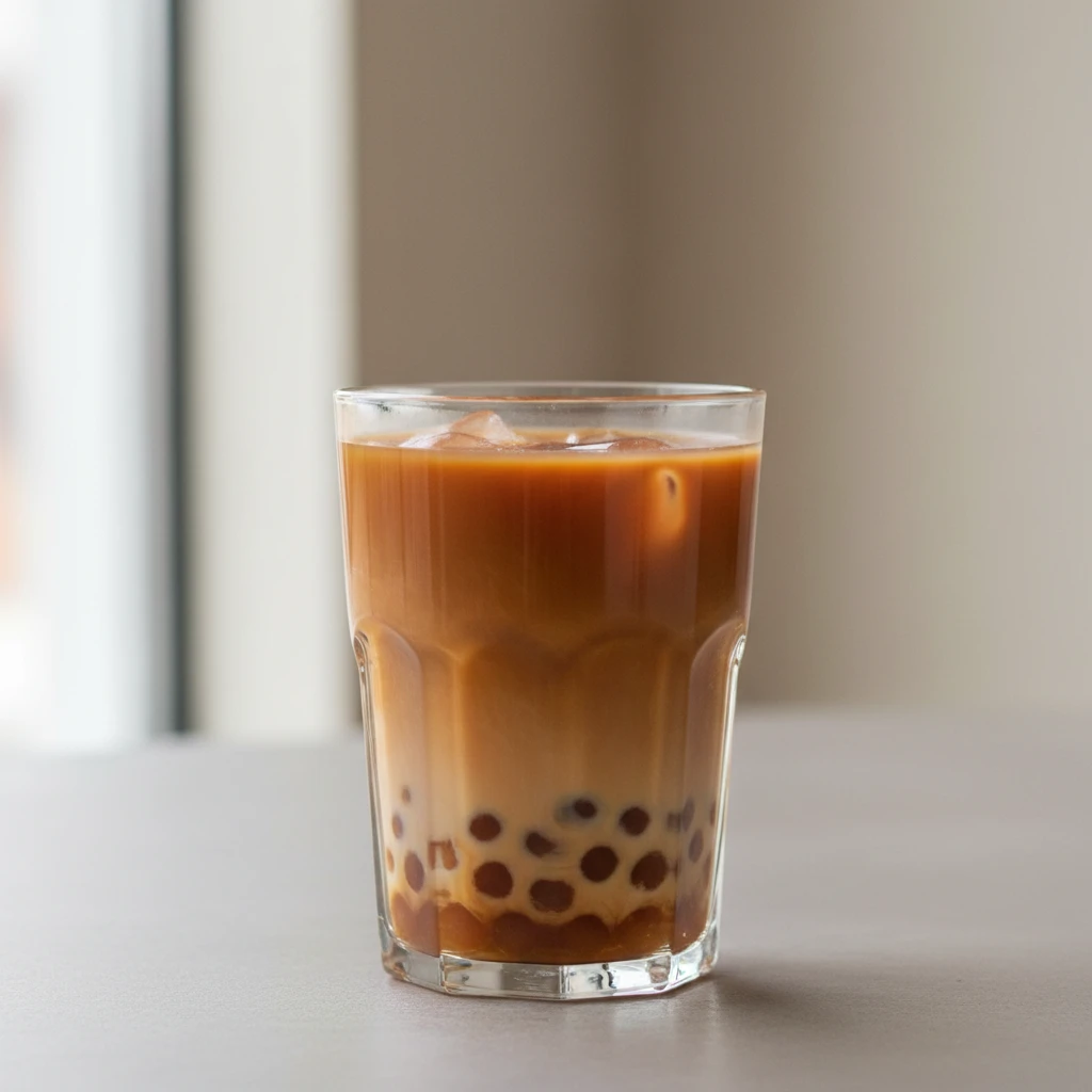Black tea latte w/Honey boba Black tea latte w/Honey boba