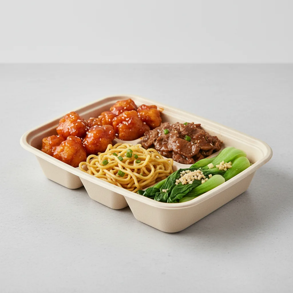 Sweet & Sour Chicken, Beef & Oyster Sauce, Garlic Noodles, Bok Choy & Garlic Sweet & Sour Chicken, Beef & Oyster Sauce, Garlic Noodles, Bok Choy & Garlic