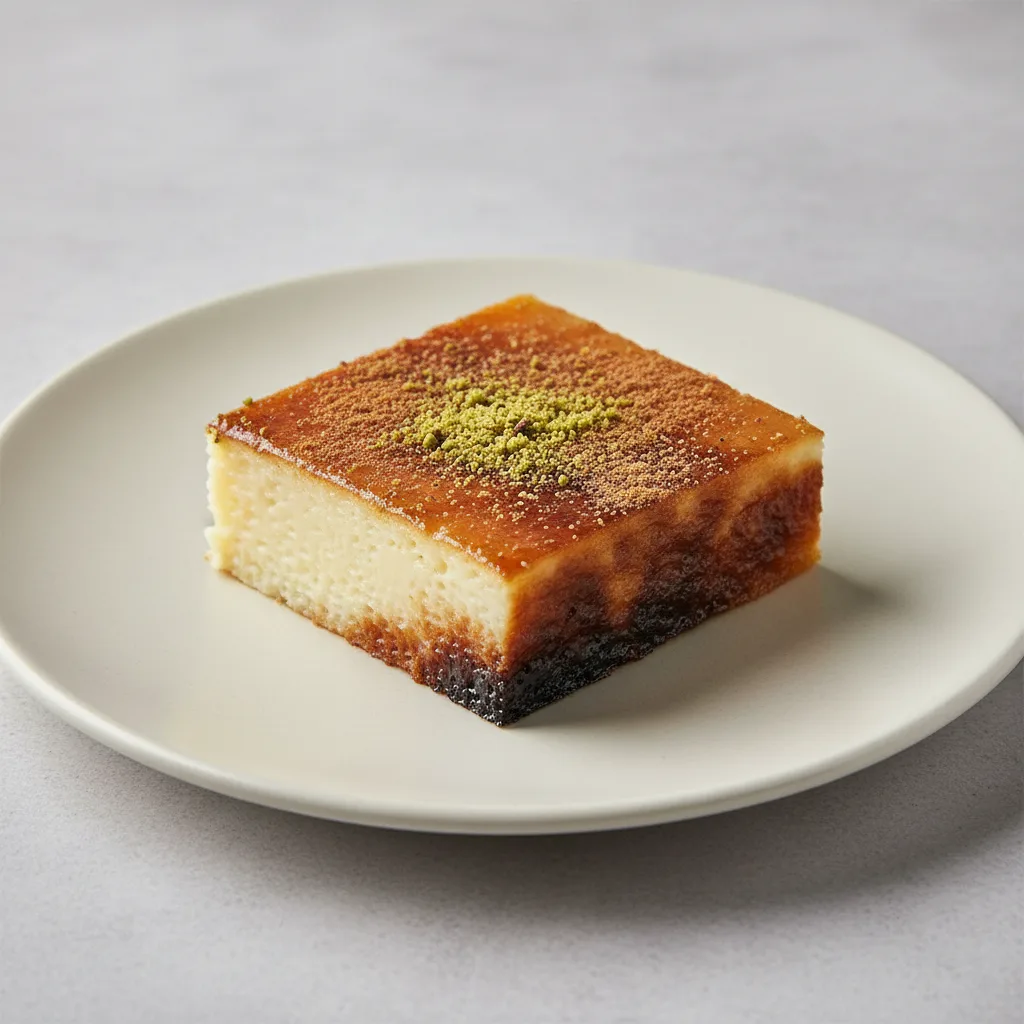 Flan (Kazan Dibi) with Pistachio and Cinnamon Flan (Kazan Dibi) with Pistachio and Cinnamon