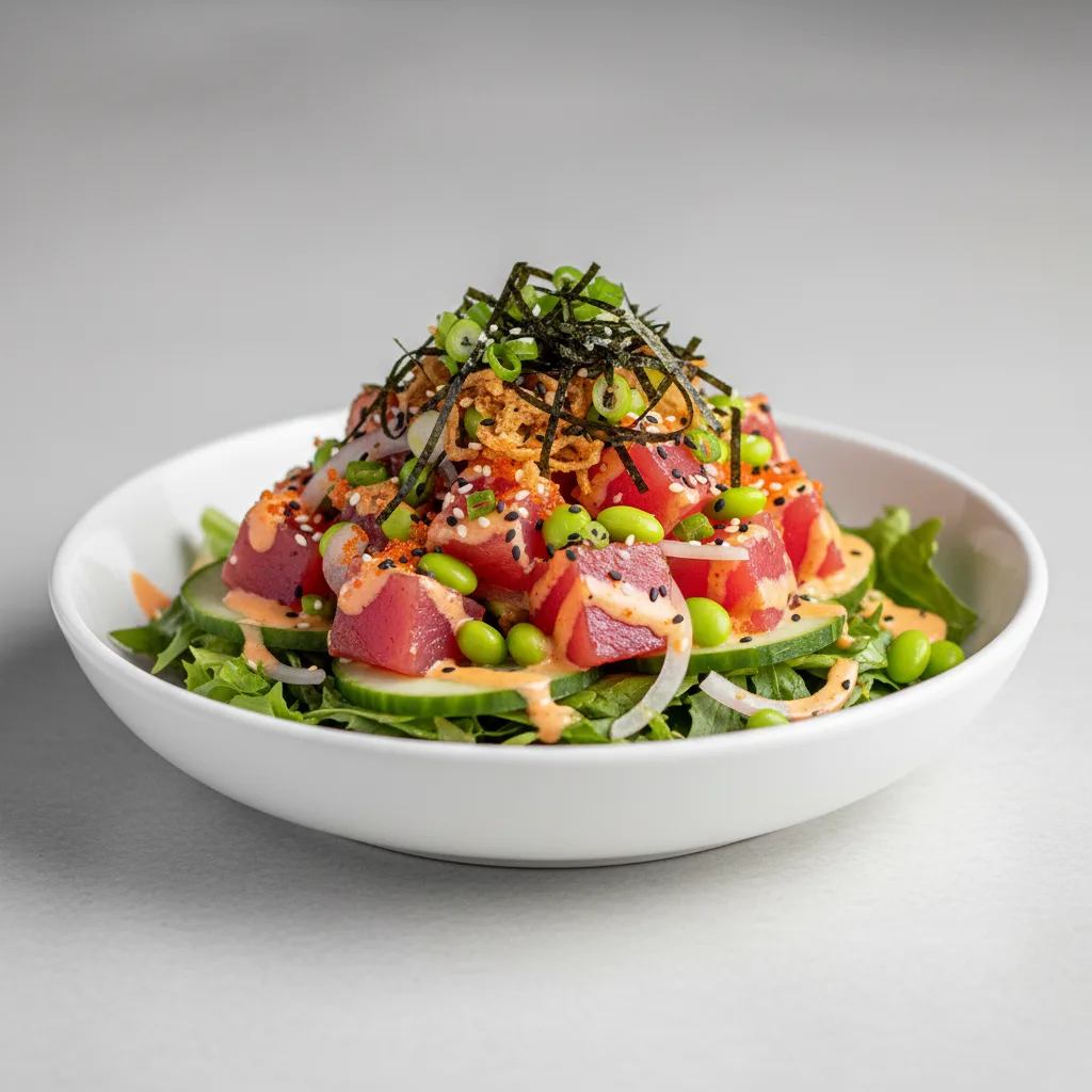 Regular Spicy Ahi over Salad Regular Spicy Ahi over Salad