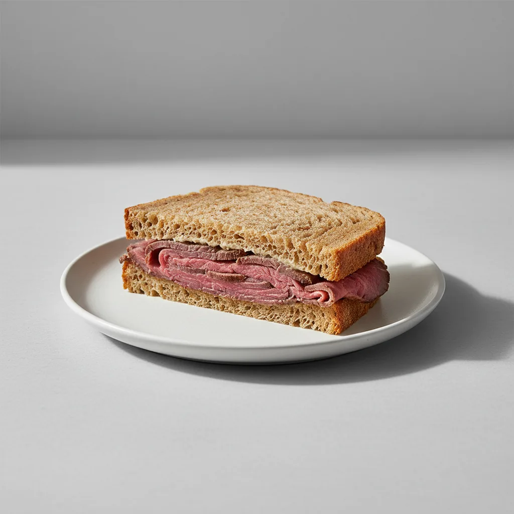 Rare Roast Beef Sandwich on Gluten Free Bread Rare Roast Beef Sandwich on Gluten Free Bread
