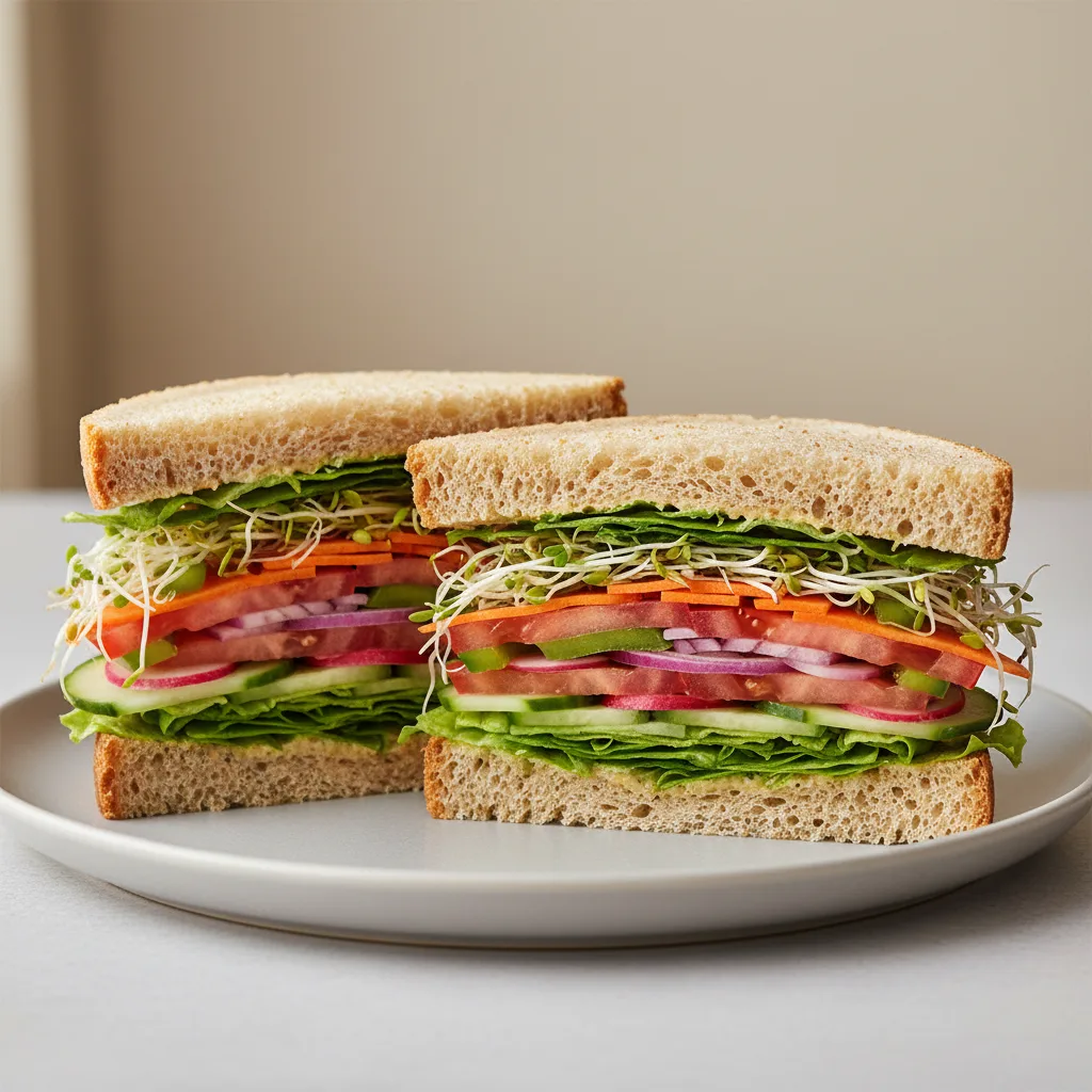 Vegan Veggie Sandwich on Gluten Free Bread Vegan Veggie Sandwich on Gluten Free Bread