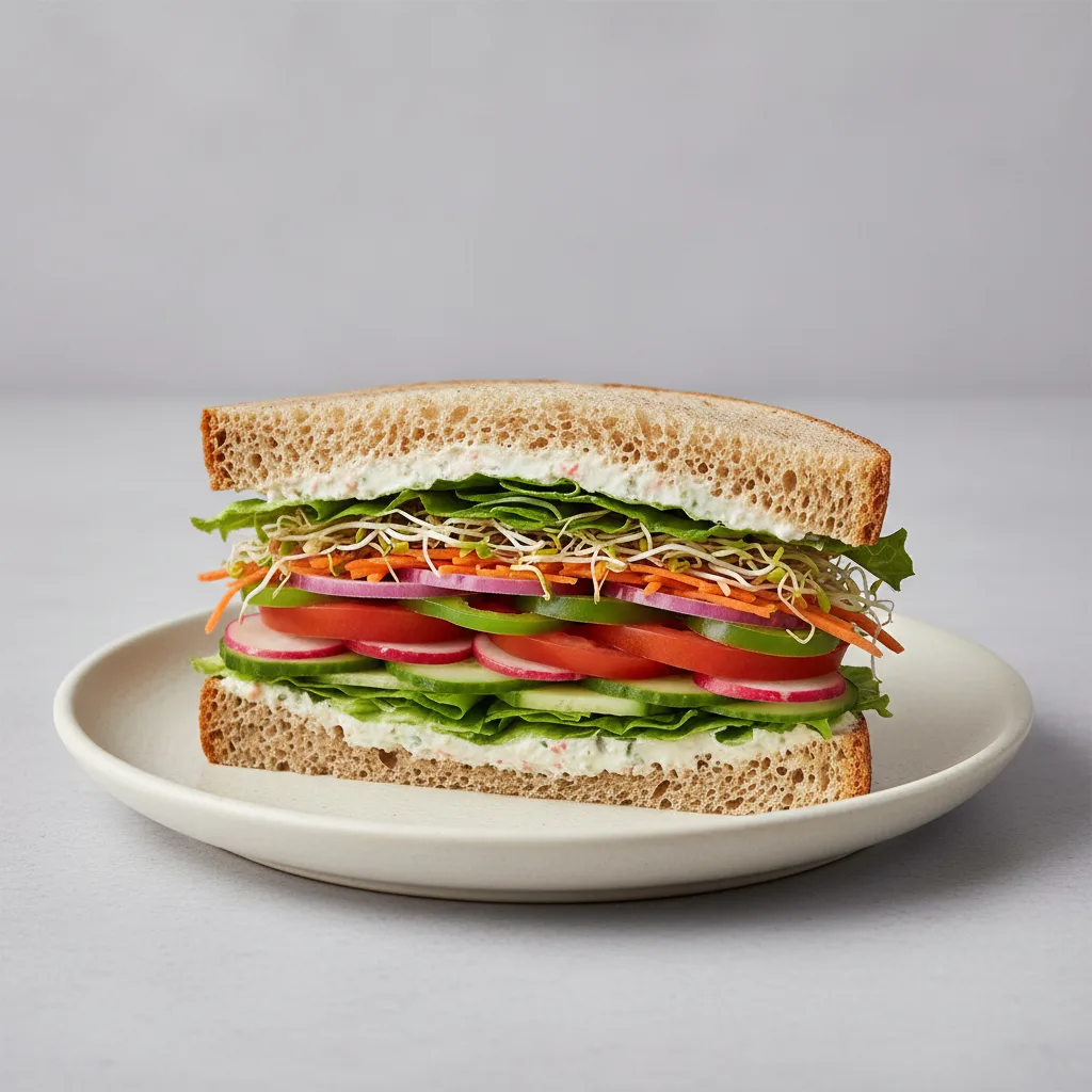 Veggie Sandwich w/ Veggie Cream Cheese on Gluten Free Bread Veggie Sandwich w/ Veggie Cream Cheese on Gluten Free Bread