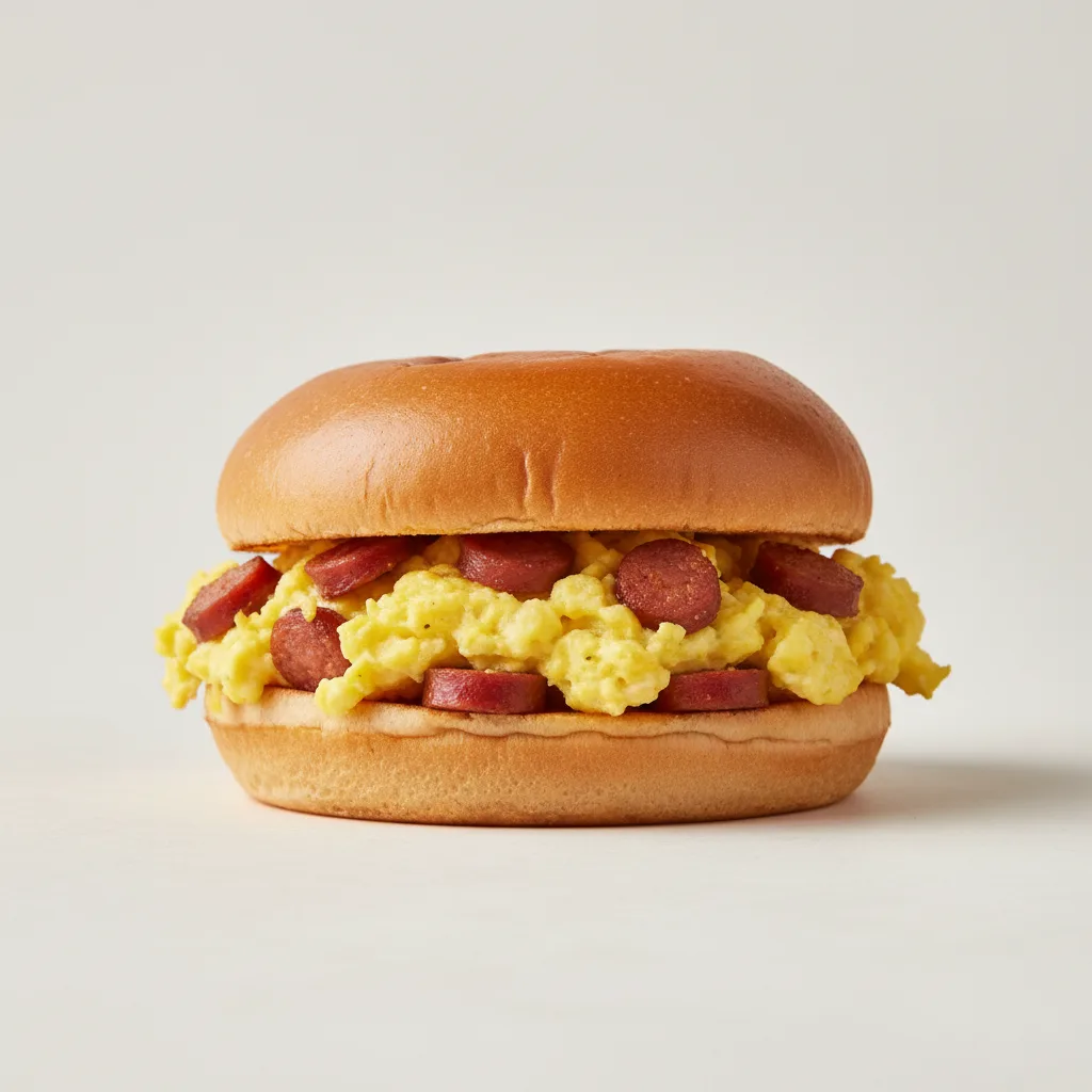 NY Vegan "Egg" Sandwich with Vegan "Sausage" NY Vegan "Egg" Sandwich with Vegan "Sausage"