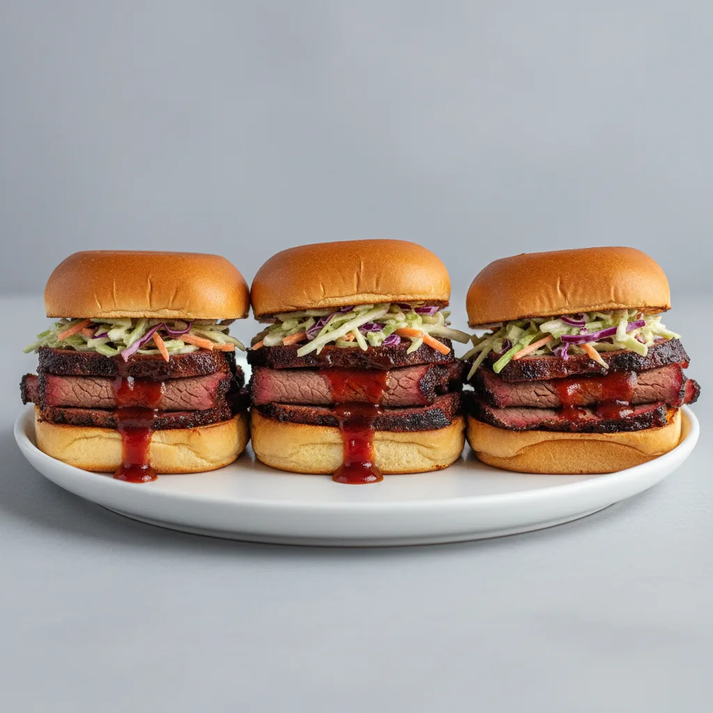 BBQ Brisket Sliders with Cole Slaw BBQ Brisket Sliders with Cole Slaw