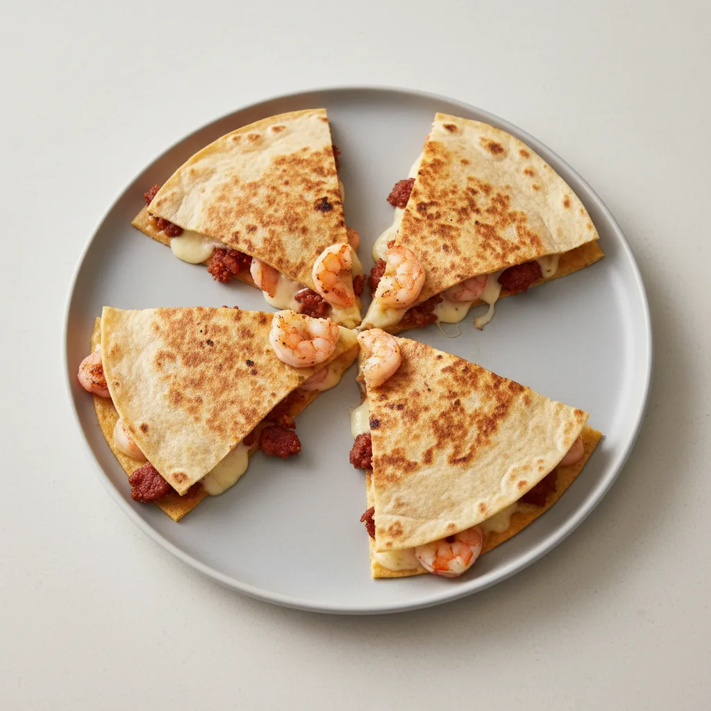 Shrimp and Chorizo Quesadilla