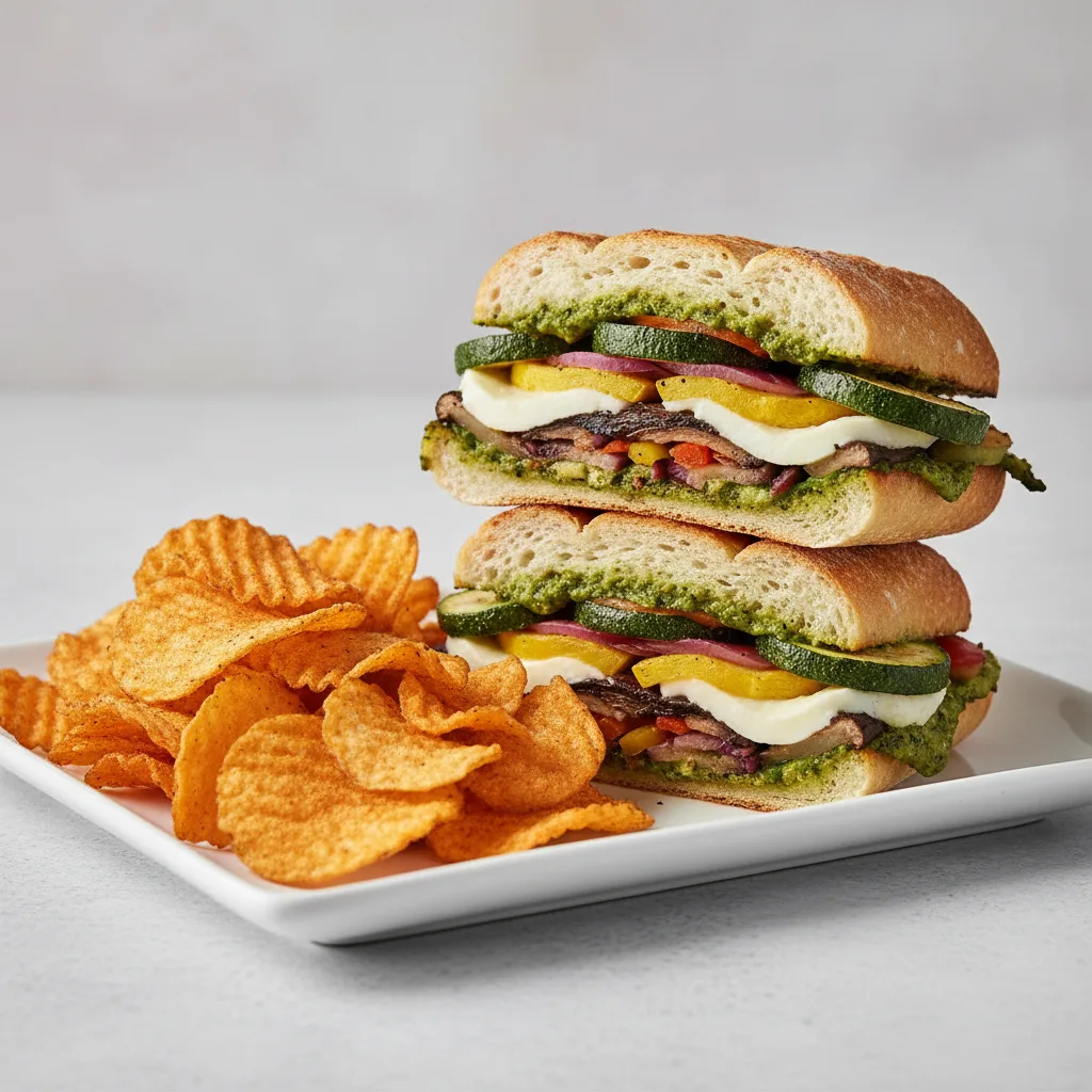 Grilled Veggie Sandwich with Zapp's Potato Chips Grilled Veggie Sandwich with Zapp's Potato Chips