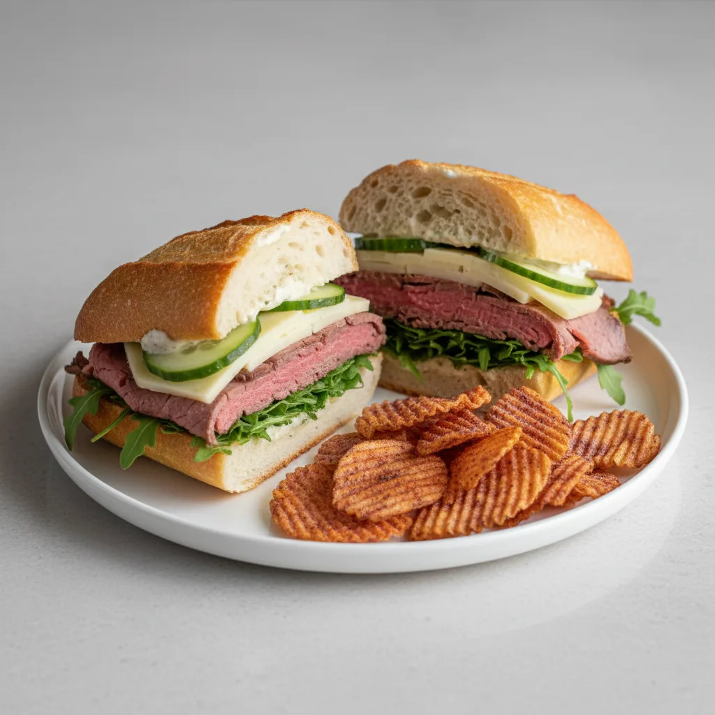 Roast Beef and Havarti Sandwich with Zapp's Potato Chips Roast Beef and Havarti Sandwich with Zapp's Potato Chips