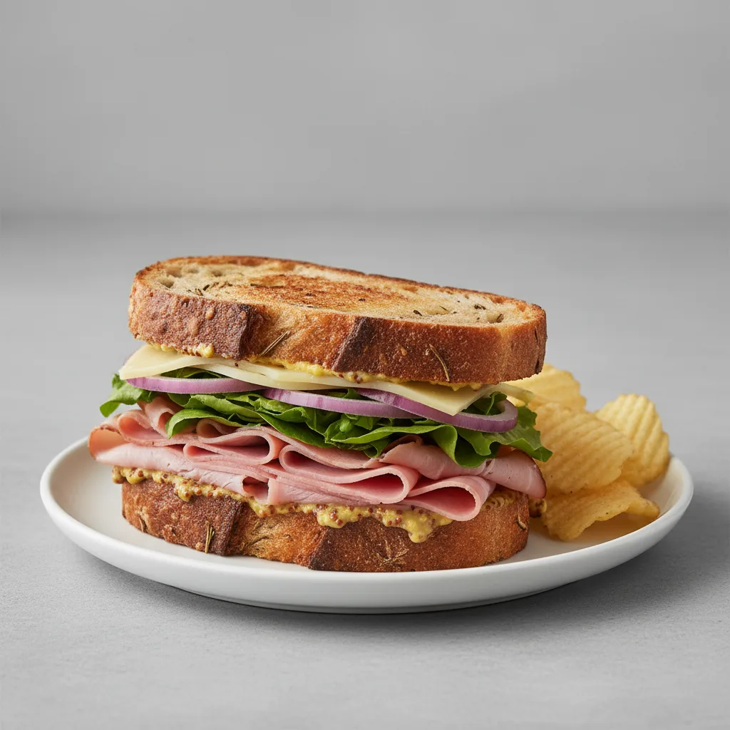 Rosemary Ham Lunch Sandwich with Zapp's Potato Chips Rosemary Ham Lunch Sandwich with Zapp's Potato Chips