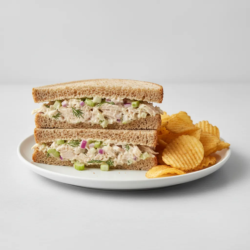 Chicken Salad Sandwich on Whole Wheat with Zapp's Potato Chips Chicken Salad Sandwich on Whole Wheat with Zapp's Potato Chips