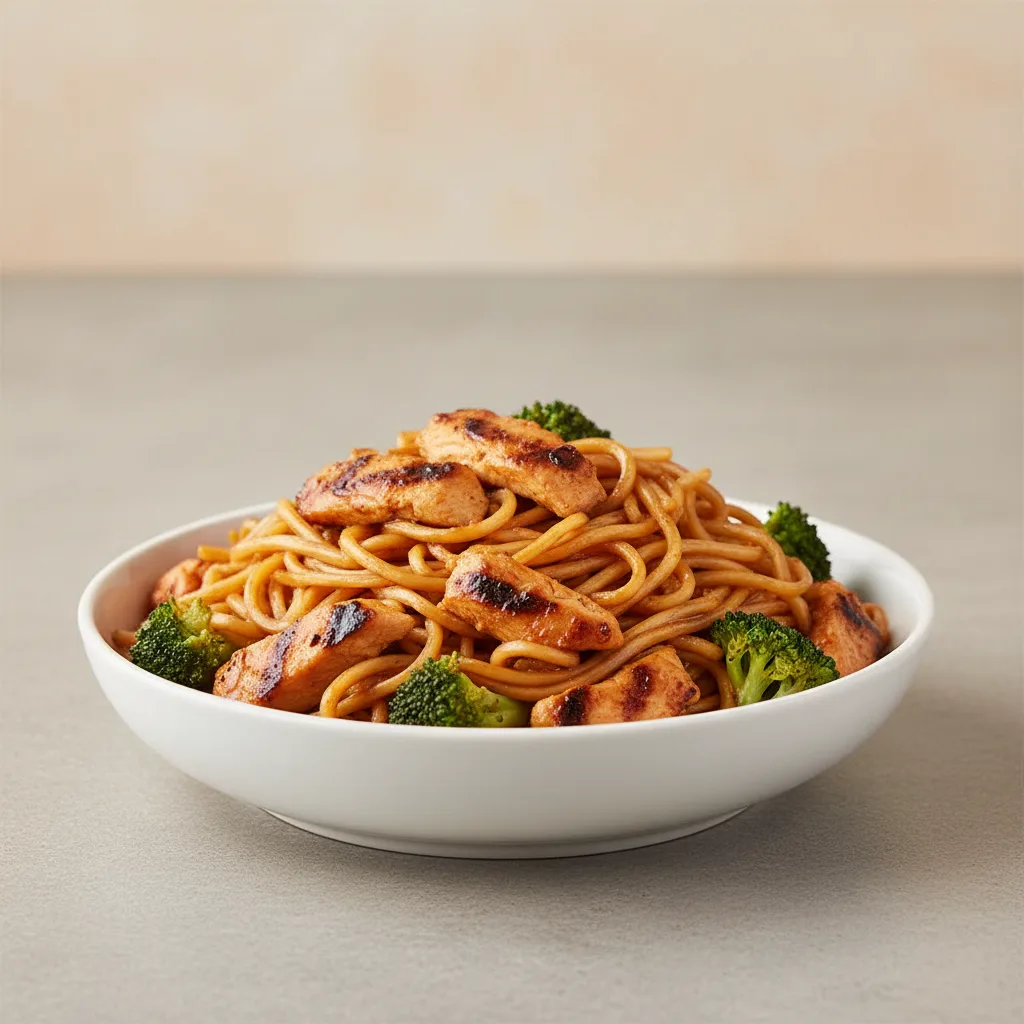 Spicy Chicken Teriyaki Yakisoba Noodles with Broccoli Spicy Chicken Teriyaki Yakisoba Noodles with Broccoli