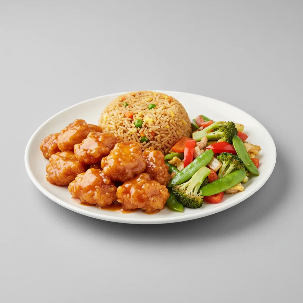 Orange Chicken With Fried Rice and Veggies Orange Chicken With Fried Rice and Veggies