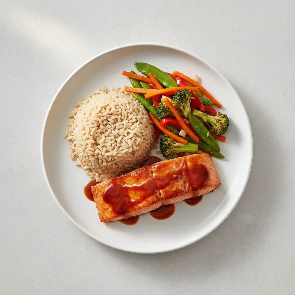 Teriyaki Salmon With Brown Rice and Veggies Teriyaki Salmon With Brown Rice and Veggies