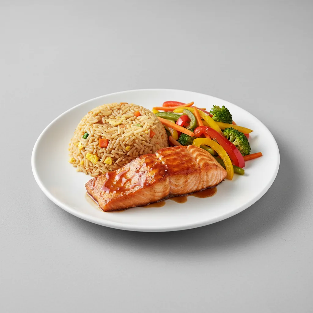Teriyaki Salmon With Fried Rice and Veggies Teriyaki Salmon With Fried Rice and Veggies