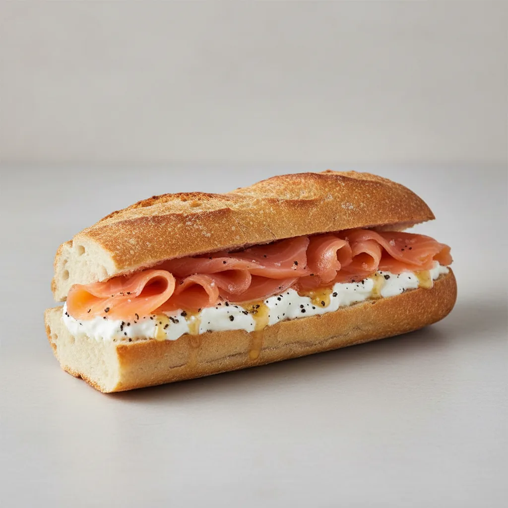 Salmon & Truffle Honey Baguette Salmon & Truffle Honey Baguette