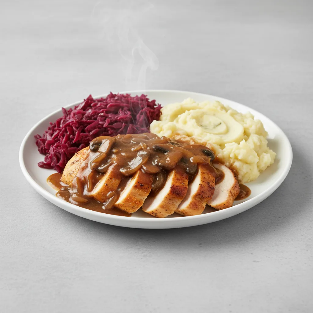Halal Chicken & Gravy with Potato Mashers (21oz) Halal Chicken & Gravy with Potato Mashers (21oz)