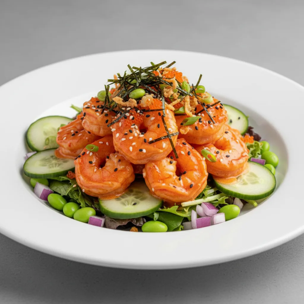 Large Spicy Shrimp over Salad Large Spicy Shrimp over Salad
