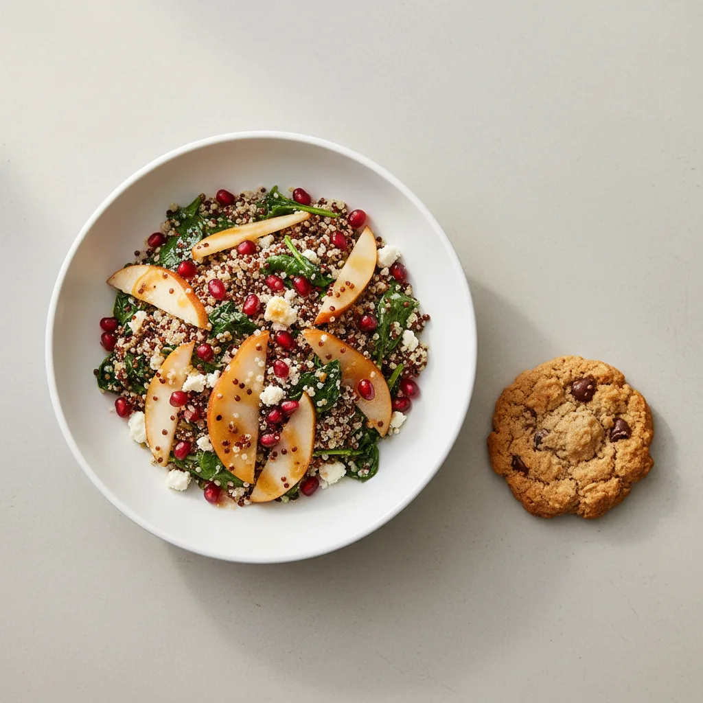 Citrus Quinoa Salad with Fruit Salad and Cowboy Cookie