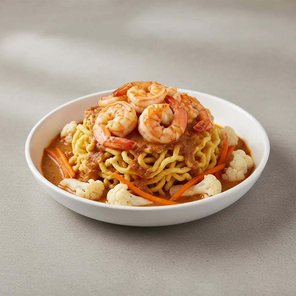 Panang + crispy noodle | Shrimp Panang + crispy noodle | Shrimp