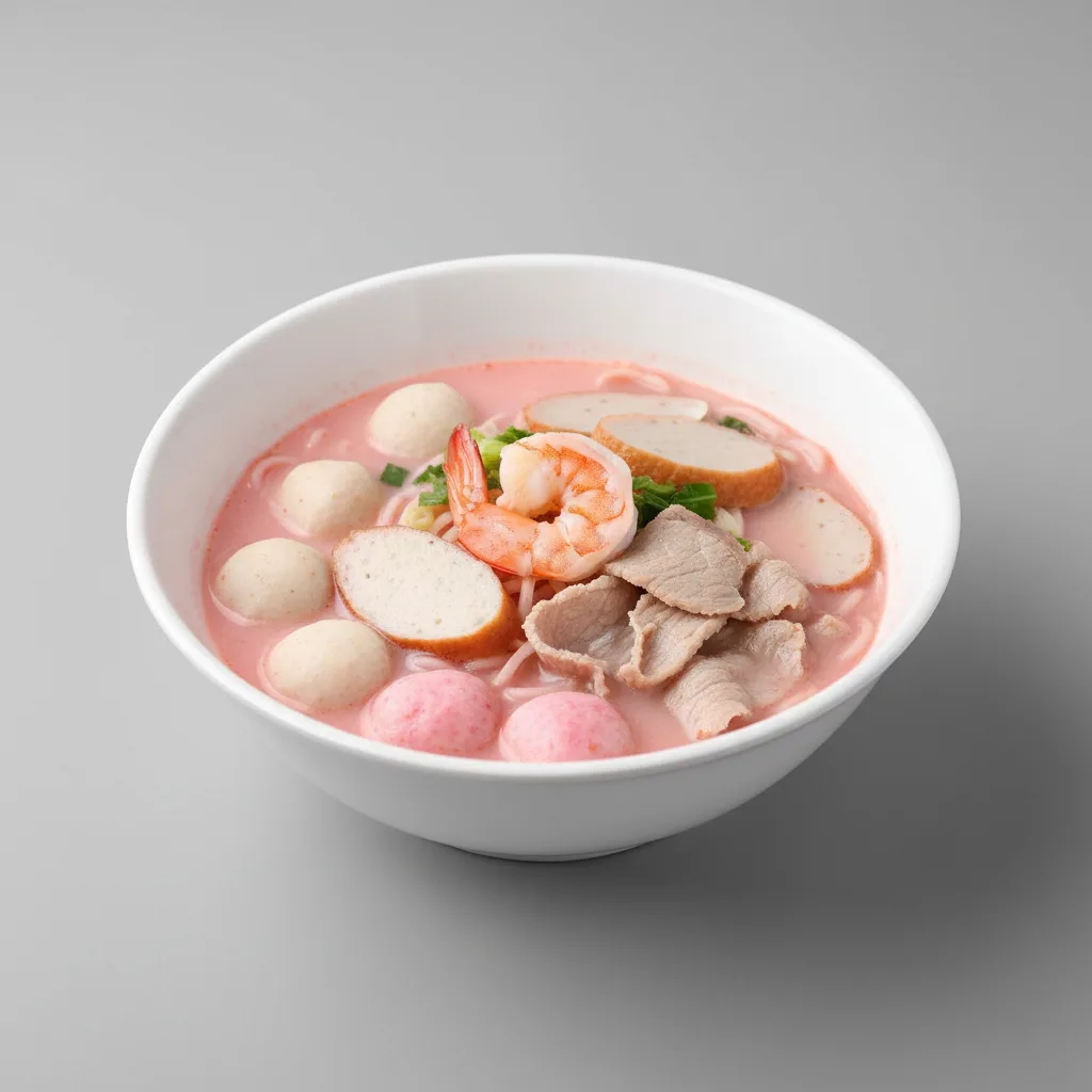 Yentafo noodle soup with ramen noodle Yentafo noodle soup with ramen noodle